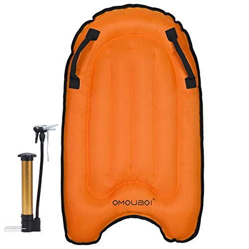 OMOUBOI Inflatable Bodyboard Pool Float Swim Air Bed (Orange)