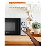 Commercial CHEF Small Microwave 0.7 Cu. Ft. Countertop Microwave with Mechanical Control, White Microwave with 6 Power Levels, Outstanding Portable Microwave with Convenient Pull Handle - Image 5