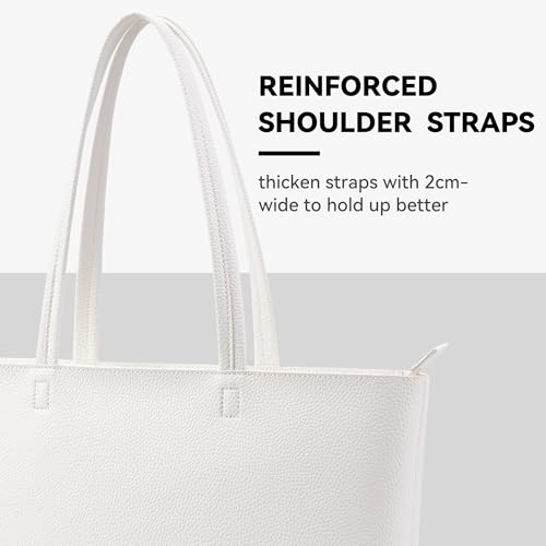 Image of KALIDI Tote Bag Zipper Shoulder Bag Faux Leather Purses Satchel for Women Casual Handbag Work Dating College
