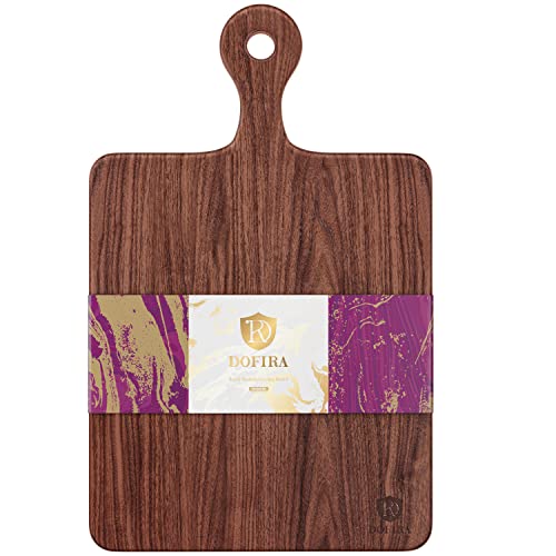 Dofira American Black Walnut Wood Cutting Board With Handle, Velvety Smooth Wooden Paddle Serving Board For Kitchen, Reversible Charcuterie Board For Cheese, Meat, Vegetables, 16X10X0.8In [Gift Box] #TOP13