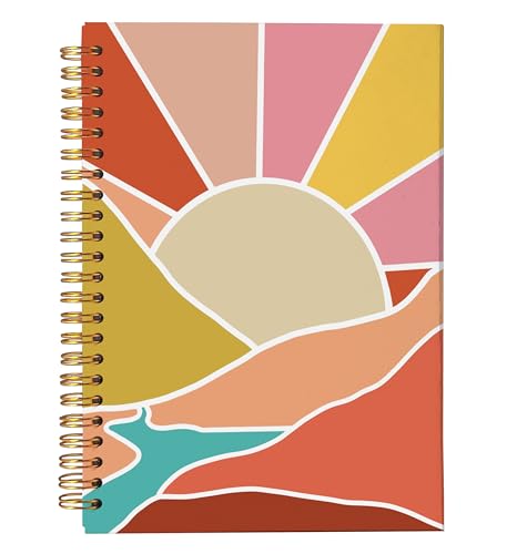 Carnet bohème à spirales soleil pour illuminer votre bureau 14x21 cm
