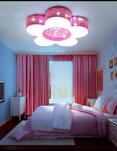 Plafonnier LED dimmable rose de 46cm avec interrupteur mural
