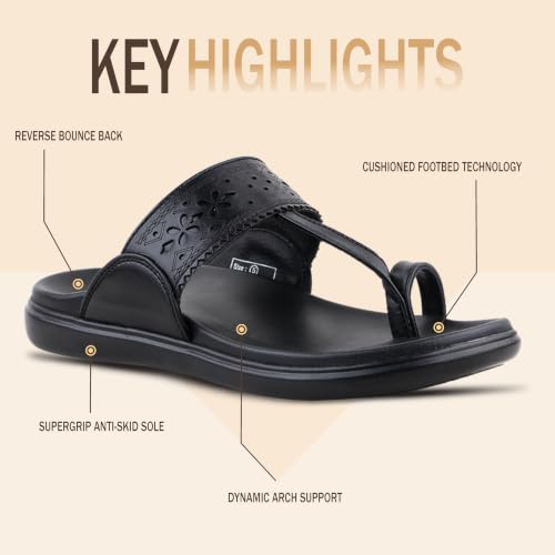 Image of Medifeet Women's Orthopedic Toe-Ring Sandals | Soft Cushioned Slip-On Comfort Slippers | Anti-Skid, Arch Support