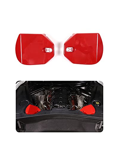 Image of TOYCIDFG Engine Bay Shock Protection Panel Cover Trim Compatible with Chevrolet C8 Corvette 2020-2023 Absorbing Tower Cover Caps (Red)