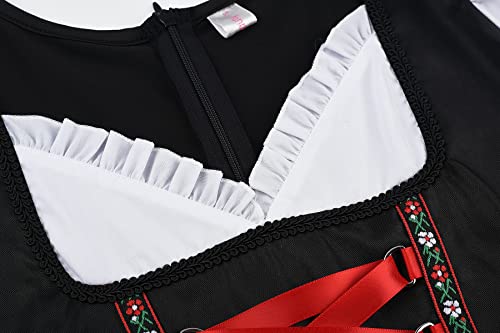 ReliBeauty Dirndl Dresses Women Traditional Oktoberfest Costume 2 Piece Red4
