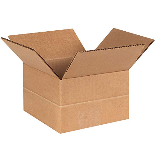 Image of BOX USA Adjustable-Height Box, 6 inch L x 6 inch W x 4 inch H Multi-Depth Corrugated Carton, Kraft, Cuts Down To 2 inch Height Size, For Shipping, Packing and Moving, Save on Shipping Costs (Pack of 25)