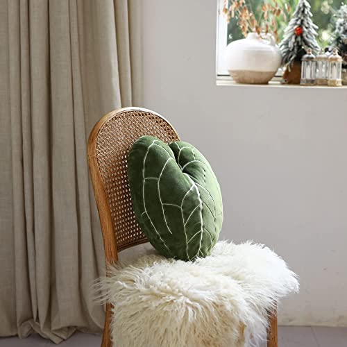 Abound Lifestyle 3D Succulent Throw Pillow, Cactus Plush, Flower Plant Shaped Cushion For Living Room Decor, Novelty Plush Decorations, Bedroom And Living Room Accent (Anthurium Clarinervium Green) #TOP6