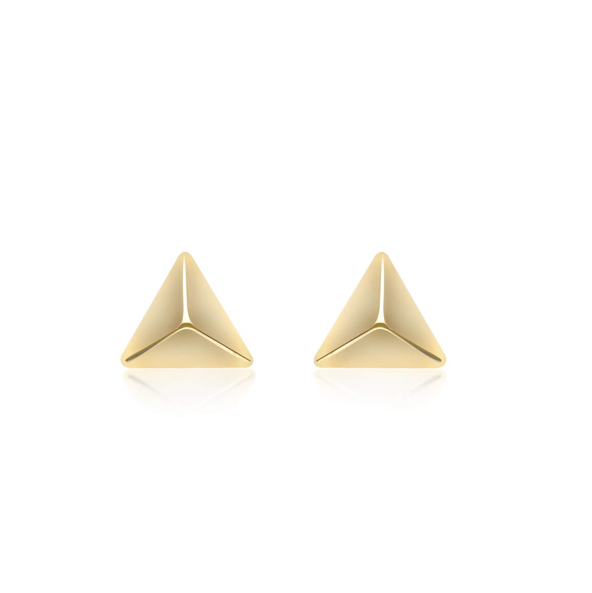 Carissima Orecchini A Bottone In Oro Giallo 9 Carati – Forma Piramide Elongata 9.8x8.7 Mm, Gioiello Elegante Made In Italy, In Confezione Regalo