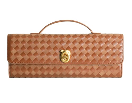 Image of Woven Clutch Purses for Women, Leather Evening Clutch, Handmade Woven Shoulder Bag Crossbody Bag