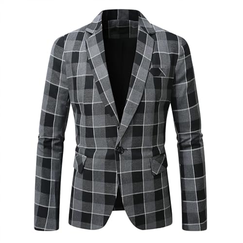 Mens Blazer Slim Stripe Plaid Sport Coats Lightweight Stretch 2 Button Suit Jackets 2025 Casual Business Clothes2
