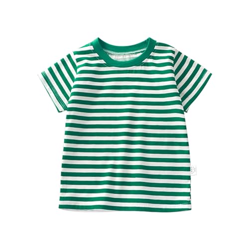 Boys Girls Striped Shirt Short Sleeve T Shirts Toddler Summer Cotton Basic Crew Neck Color Block Loose Tees Tops Clothes