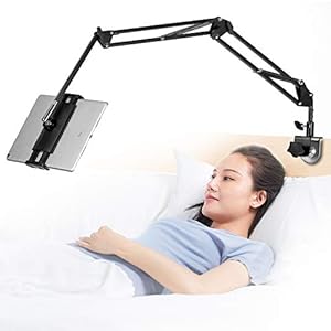 SAMHOUSING Tablet-Ständer für Bett Halterung -Ständerhalter 360 Grad Drehbarer mit Stabilem Aluminiumarm für iPad, Tablets, Telefone oder Andere Geräte mit 4,  bis 12,  Zoll Bildschirm