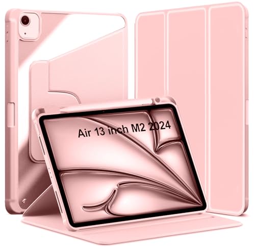 Housse iPad Air 13 2024 2025 rotative avec support stylet et dos rigide
