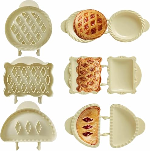 3Pcs Dough Presser Pocket Pie Molds, Party Potluck Hand Pie Molds, Apple, Pumpkin And Acorn Shapes (Classic Model)