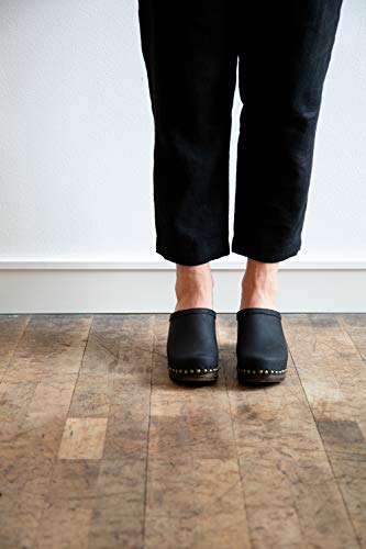 Sandgrens Swedish High Heel Wooden Clog Mules For Women, Us 8-8.5 | Rome Black Dk, Eu 39 #TOP2