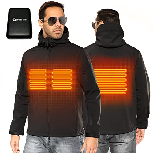 ANTARCTICA GEAR Heated Jacket for Men with Battery Pack, Men's Heated Tactical Jacket Winter Outdoor Soft Shell Heating Coat