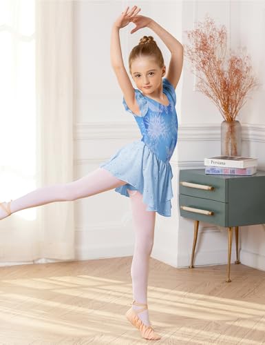 Image of Arshiner Girls Ruffle Sleeve Ballet Dance Dress Tutu Skirted Leotard
