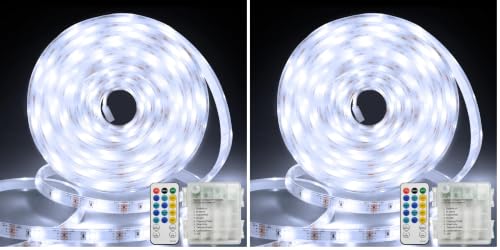 Image of echosari 150 LED Strip Lights Battery Operated 16.4Ft Waterproof Strip Lights (Pack of 2)