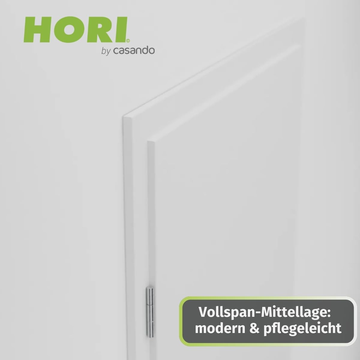 HORI Wohnungseingangstür mit Schallschutz Weiß RAL9016 glatt - DIN A4 links/rechts - massive Vollspan-Mittellage - Designkante & Profilzylinderschloss - ohne Rahmenteile -860 x 2110 x 40MM