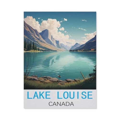 Lake Louise Canada Vintage Travel Posters，Puzzle 1000 Pieces Jigsaw Puzzles for Adults and Child（50x70cm）-M11