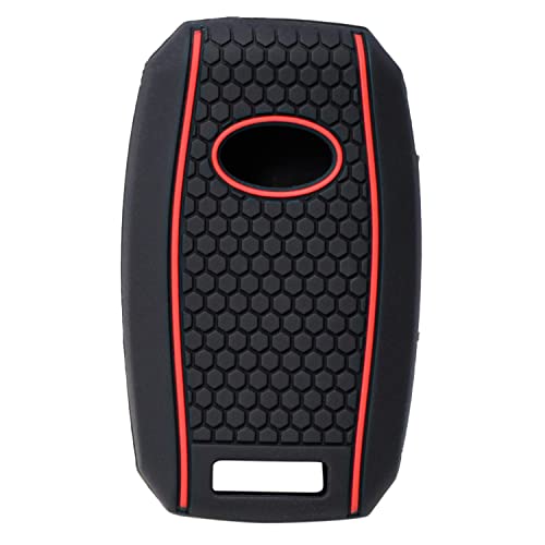 Image of KMH - Soft Silicone Key Cover Compatible for Kia Settos 3 Button Smart Key (Black)