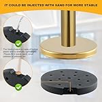 4 PCS Stainless Steel Stanchion Post,5Ft Red Velvet Rope, Hollow Base and Velvet Ropes Safety Barriers Set, Poles Crowd Control Barriers for Red Carpet Themed Decoration - Image 4