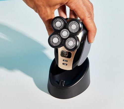 The Flexseries Electric Head Hair Shaver - Freebird - Ultimate Mens Cordless Rechargeable Wet/Dry Skull & Bald Head Waterproof Razor With Rotary Blades, Clippers, Nose Trimmer, Brush, Massager #TOP7