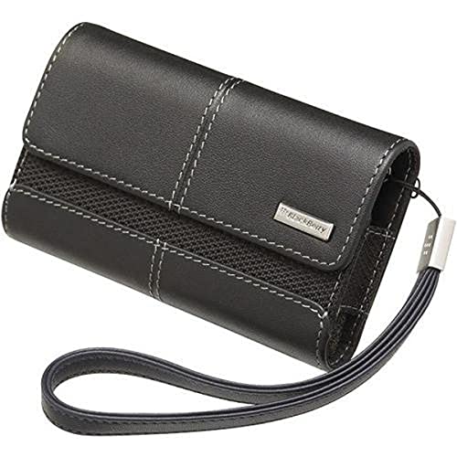 BlackBerry Folio Etui en cuir pour BlackBerry Bold 9700/BlachBerry Curve 8900/BlckBerry Storm 9500-9520-9530-9550 Noir