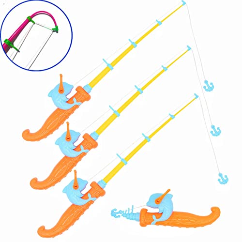 3 Pcs Magnetic Fishing Rod Pole Pool Toy, Magnetic Fishing Game For Toddler Kids, Baby Bath Toy, Educational Learning Toys, Bathtime Toys For Boys, Plastic Floating Fish Fishing Pool Toy For Kids #TOP24