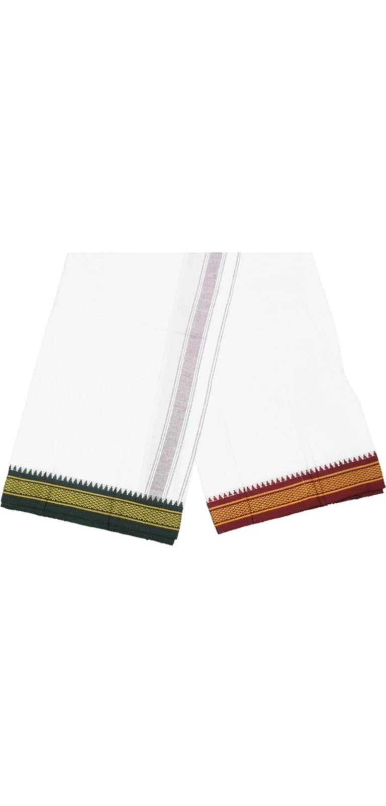 cottontail 100% Pure Cotton Thalapathy Border White Dhoti For Men (2.00 Meters)-picture-40