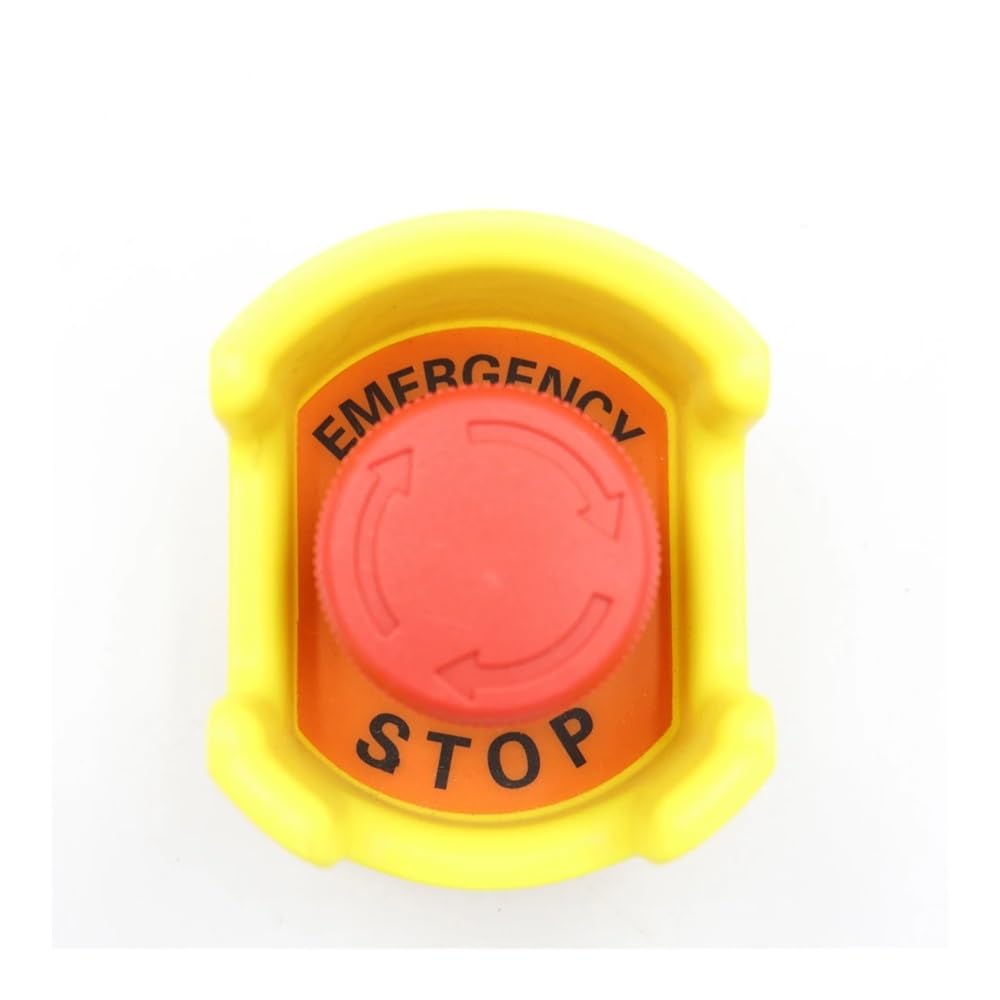 1 juego de máscara de parada 1NC cubierta protectora para botón de parada de emergencia, interruptor que evita mal funcionamiento, amarillo 22 mm