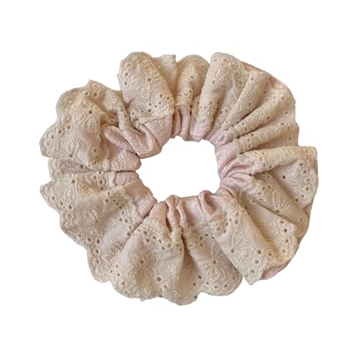 Ldabrye Coleteros de encaje suaves y elegantes para mujer, coleta de caballo, elástica para varios peinados, coletero grande y elástico