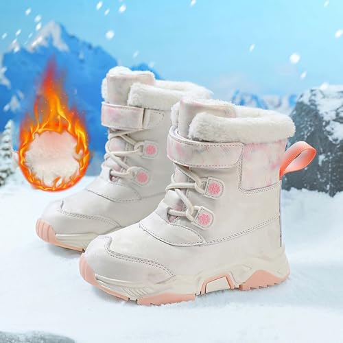 IWIHMIV Toddler Boy Winter Boots Snow Boots Boys Girl Winter Boots Toddler Snow Boots Winter Shoes Boys Girls Cold Weather Shoes3