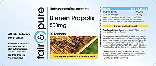 Fair & Pure Bienen Propolis 500mg, 90 Kapseln, natürliches Bienenharz, Nahrungsergänzungsmittel ohne Magnesiumstearat, in Deutschland hergestellt – Bild 4