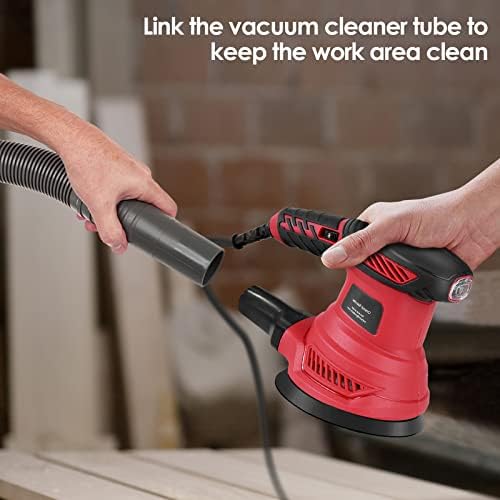 Random Orbit Sander, 2.5-Amp Orbital Sander with 6 Variable Speeds, 13000 OPM, 20 Sanding Discs, 3 Polishing Pads, Tool Bag, Efficient Dust Collector for Woodworking, Sanding, Detailing, Finishing