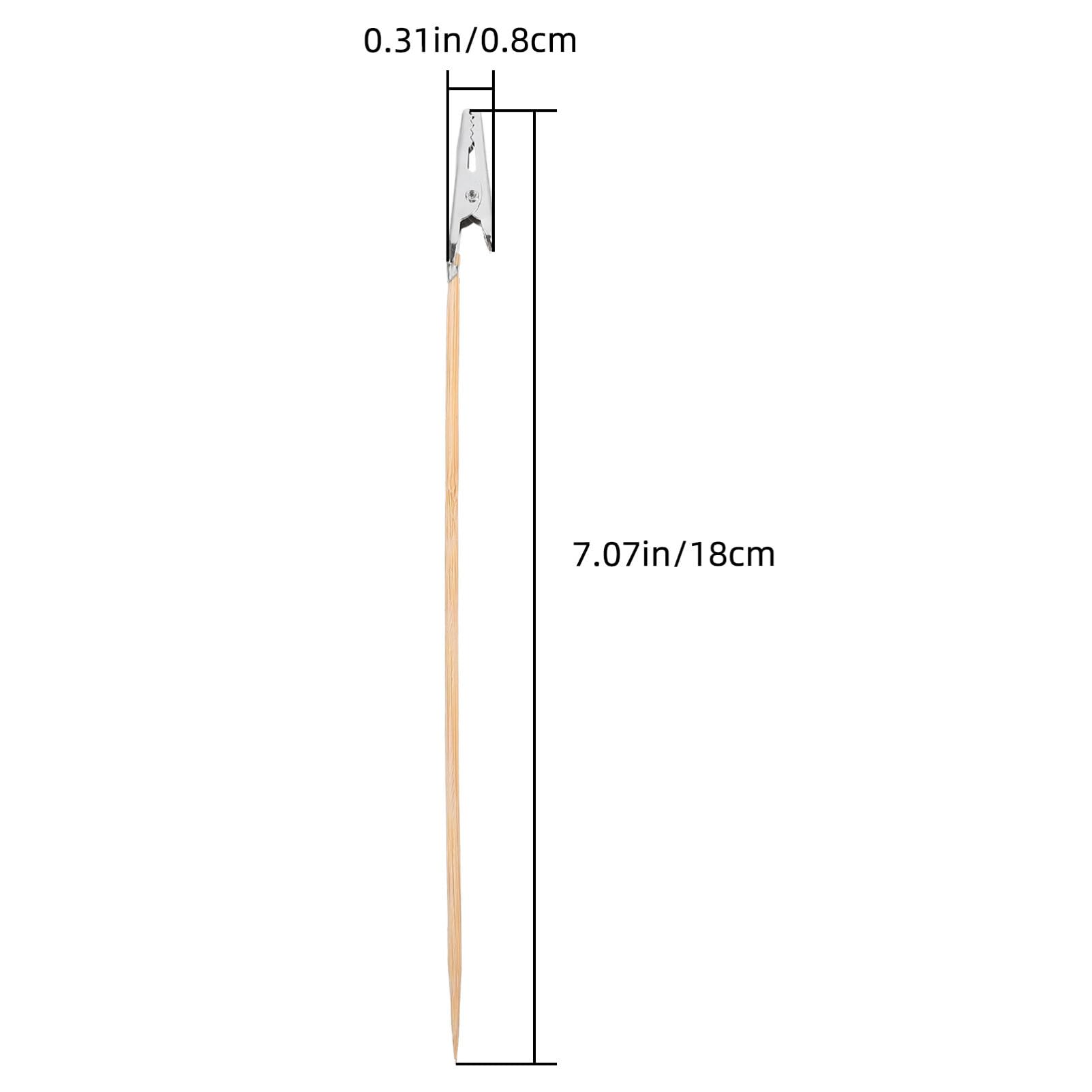 VILLCASE 20pcs Wire Alligator Clamps Bulk, 7 inch Long-Tailed Alligator Clamp, Wooden Stick, Photo Clip Holder, Metal Clip for Airbrush Hobby Model Parts Crafts Painting