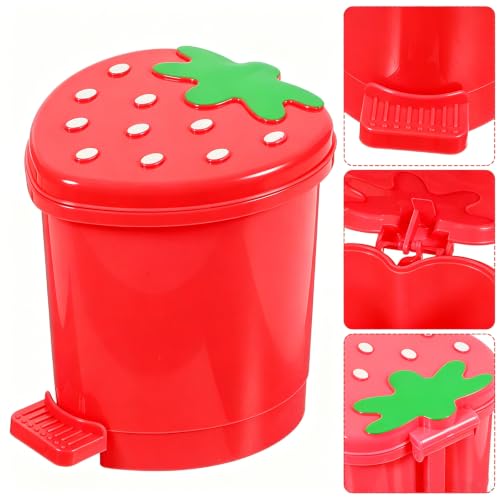 Caneca de basura mini roja 0.3 galones con pedal miniatura 6