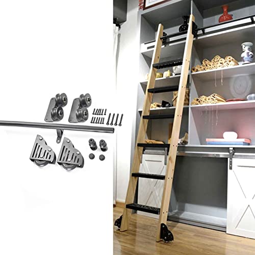 Kit de quincaillerie pour échelle coulissante rail en acier noir