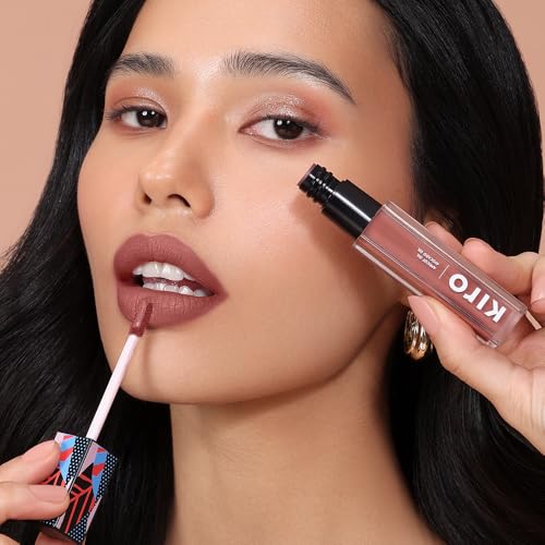 Image of Kiro Non-Stop Airy Matte Liquid Lipstick - Cinnamon Nude (Brown Pink), 5ml | Super-Pigmented, Long-Lasting, hydrating | Waterproof, Smudge-Proof, Lightweight | Infused with Avocado & Apricot Oil