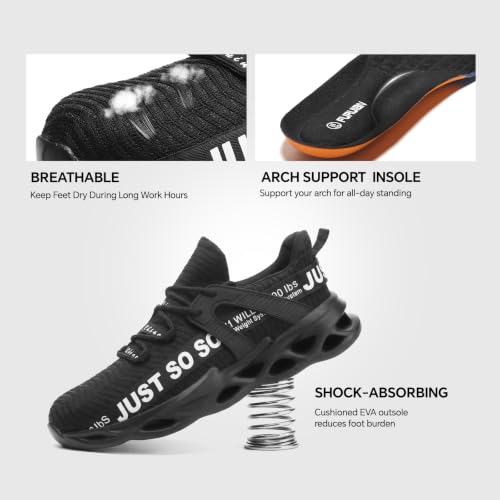 Image of Furuian Steel Toe Shoes for Men Women Slip On Comfortable Safety Shoes
