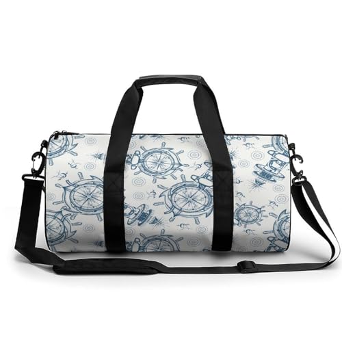 Sac de sport gym boussole de phare sac week-end de 45x23x23cm pour voyage et randonnée