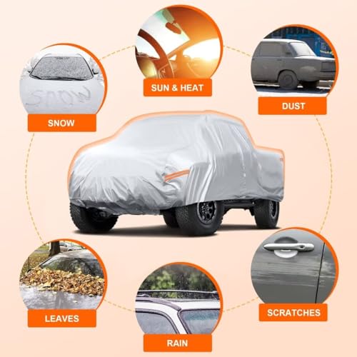 Image of GIANT PANDA Car Cover Custom Fit for F150 F250 F350,Waterproof All Weather,Sun UV Protection,Enhanced Paint Protection for Automobiles & Car Snow Cover, Silver