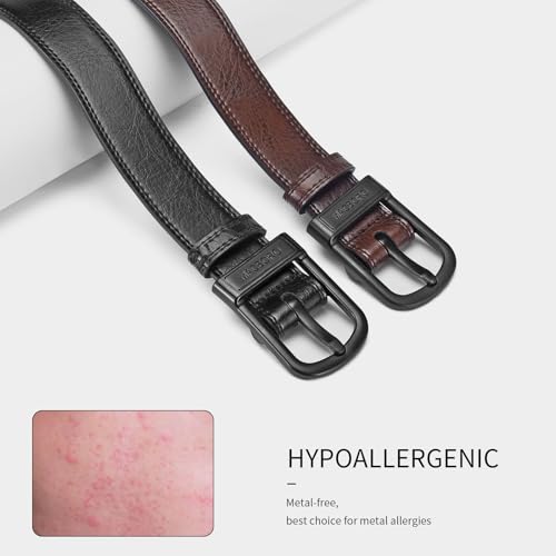 MACBROR Tsa Approved Non Metal Nickel Free Hypoallergenic Plastic Belt Buckle Airport Security Belt 1.38"3