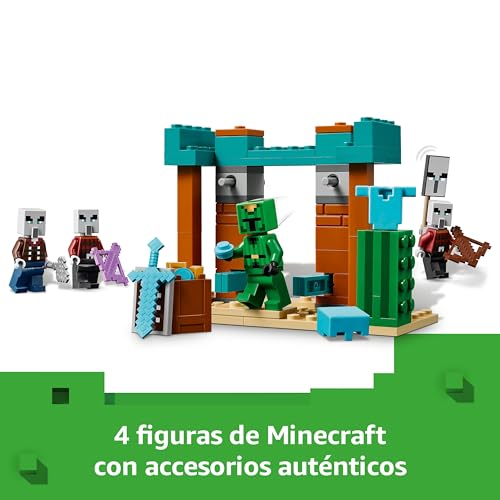 Miniatura 4 de LEGO Minecraft La Patrulla del Desierto de los Maldeanos - Juguete Interactivo con Figuras de Maldeanos y Caballero Cactus - Regalo Gamer para Niños y Niñas de 7+ Años Fans del Videojuego 21267