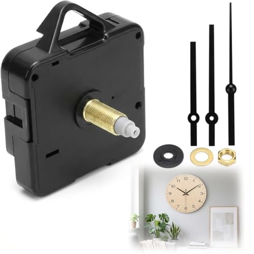 Silent Quartz Clock Movement Set for Wall Clocks, 24 mm Shaft with Clock Hands Included, Durable Replacement Mechanism for Clock Repair and DIY Projects