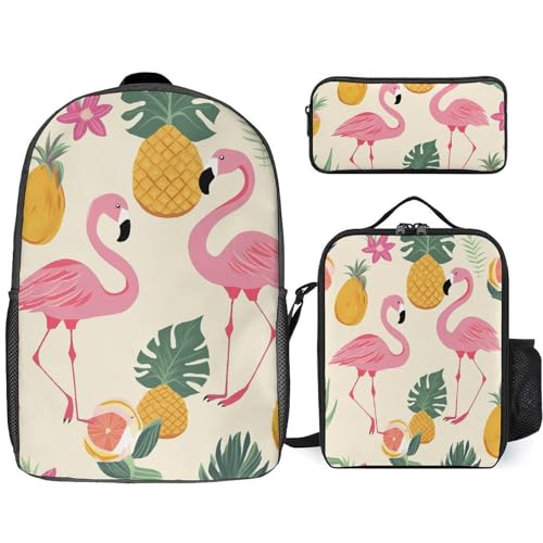 Sac à dos pour homme et femme léger avec trousse et sac à déjeuner motifs