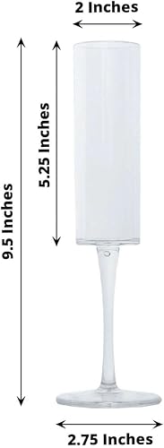 Miniatura 3 de Efavormart - Paquete de 6 vasos de plástico transparente y reutilizables para copas de champán de 6 onzas, copa cilíndrica de vino de mimosa