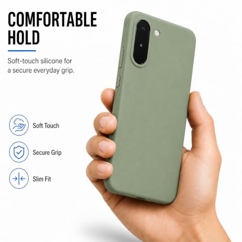 Image of FIRST MART Matte Silicone Back Cover for OnePlus N6x - Green