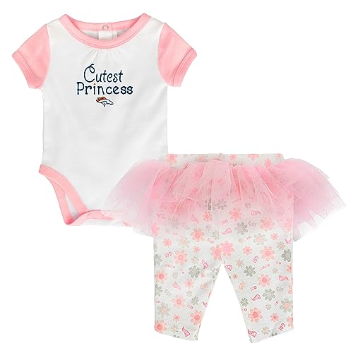 Image of Outerstuff NFL Teams Newborn Baby Girls' Short Sleeve Cutest Princess Tutu Dress and Leggings Set (0m-9m)