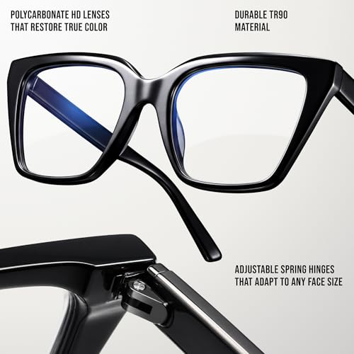 Image of miyya Blue Light Glasses for Women - Oversized UV & Blue Light Blocker Chunky Frames, Stylish Eyewear Access